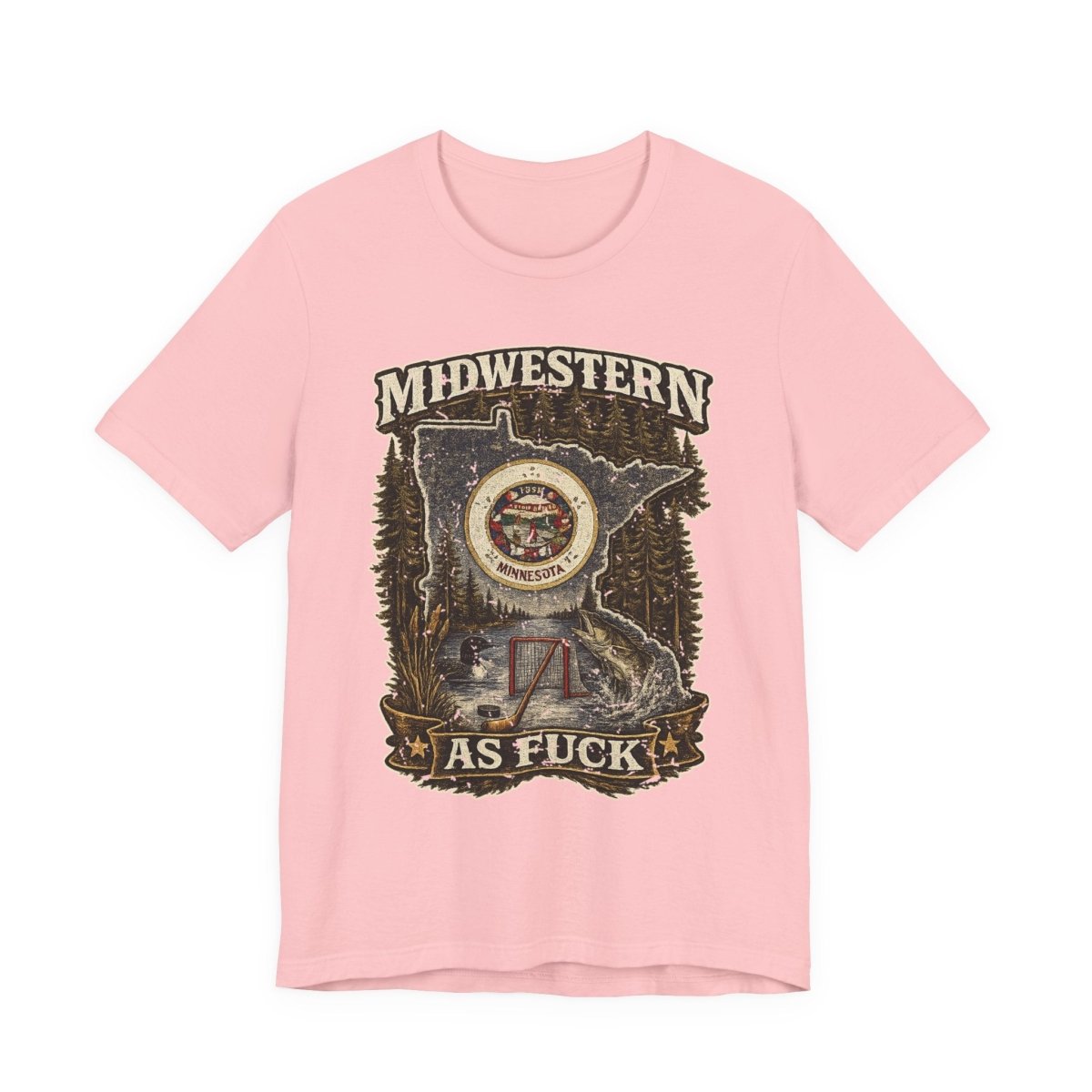 Midwestern As Fuck Minnesota T-Shirt | Funny Minnesota Pride Tee | Bella + Canvas 3001 | Vintage North Star State Shirt - Anything AF