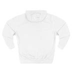 Plain back of the White Missouri Midwestern As F**K hoodie, no print on the reverse