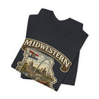 Black Missouri Midwestern As F**K tee folded in a stack, front graphic on top