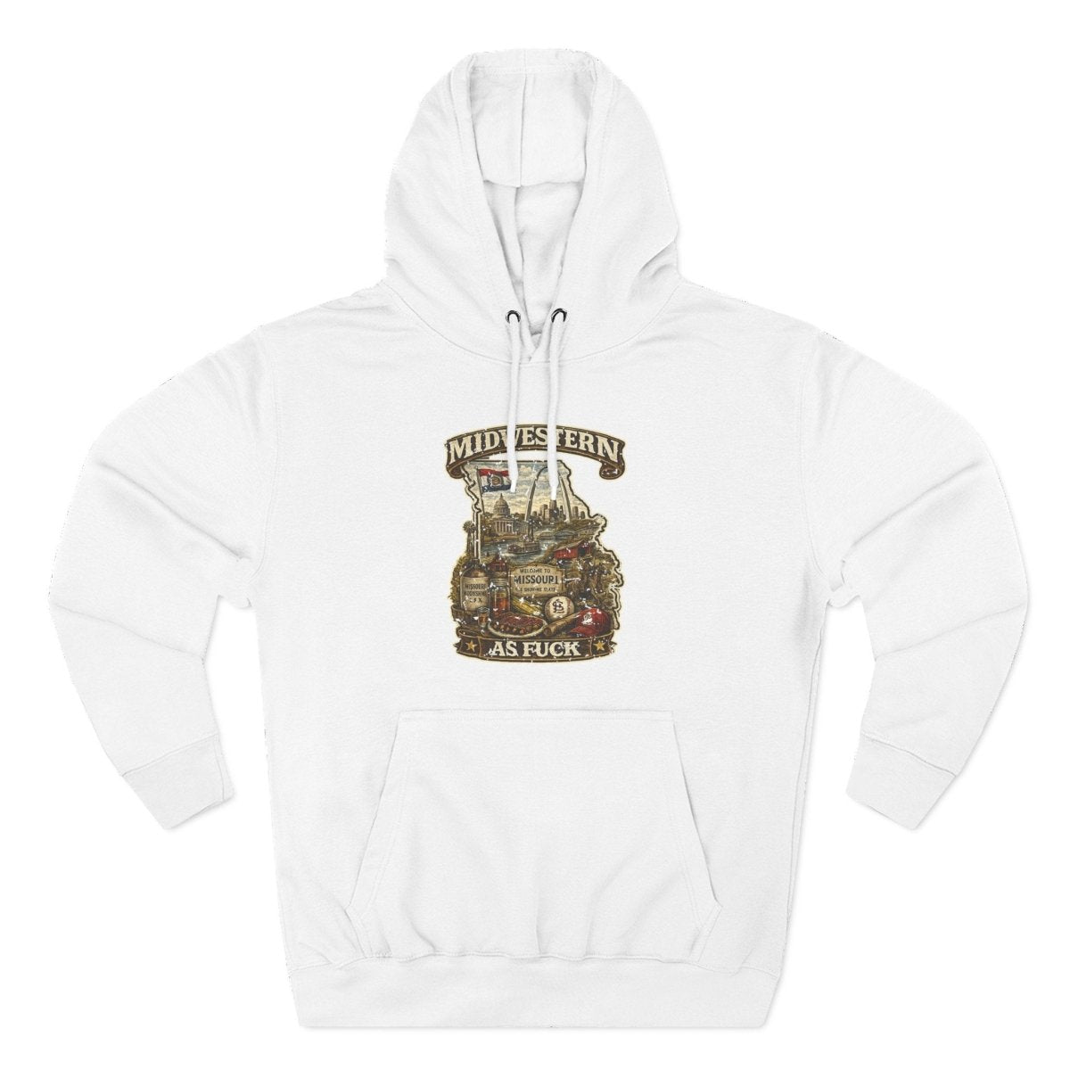Missouri Midwestern As Fuck Hoodie | No Filter Show-Me State Graphic Pullover | Lane Seven LS14001 Fleece Hoodie | No Filter Collection - Anything AF
