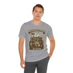 Man in the Athletic Heather Missouri Midwestern As Fuck tee, front print showing