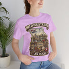Woman beside a potted plant in the Lilac Missouri Midwestern As Fuck tee