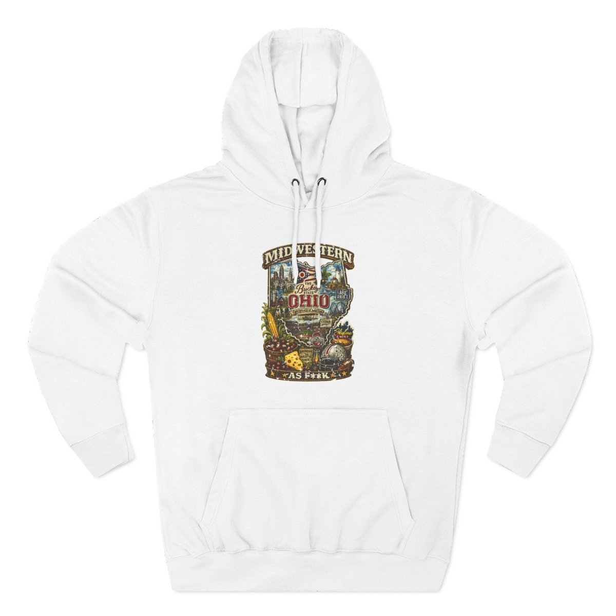 Ohio Midwestern As F**K Hoodie | Buckeye State Graphic Pullover | Lane Seven LS14001 Fleece Hoodie | Slightly Salty Collection - Anything AF