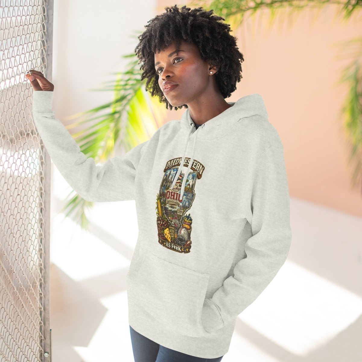 Ohio Midwestern As F**K Hoodie | Buckeye State Graphic Pullover | Lane Seven LS14001 Fleece Hoodie | Slightly Salty Collection - Anything AF
