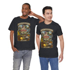 Two men side by side in Black Ohio Midwestern As F**K tees, front prints showing