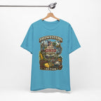 Ocean Blue Ohio Midwestern As F**K tee on a wooden hanger, front print showing