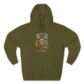 Army Green Ohio Midwestern As Fuck hoodie laid flat, Buckeye State front print