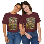 Two women side by side in Maroon Ohio Midwestern As Fuck tees, front prints showing