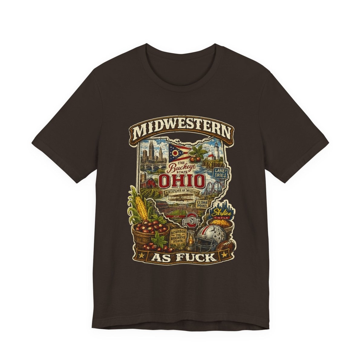 Ohio Midwestern As Fuck T-Shirt | Buckeye State Graphic Tee | Bella + Canvas 3001 | No Filter Collection - Anything AF