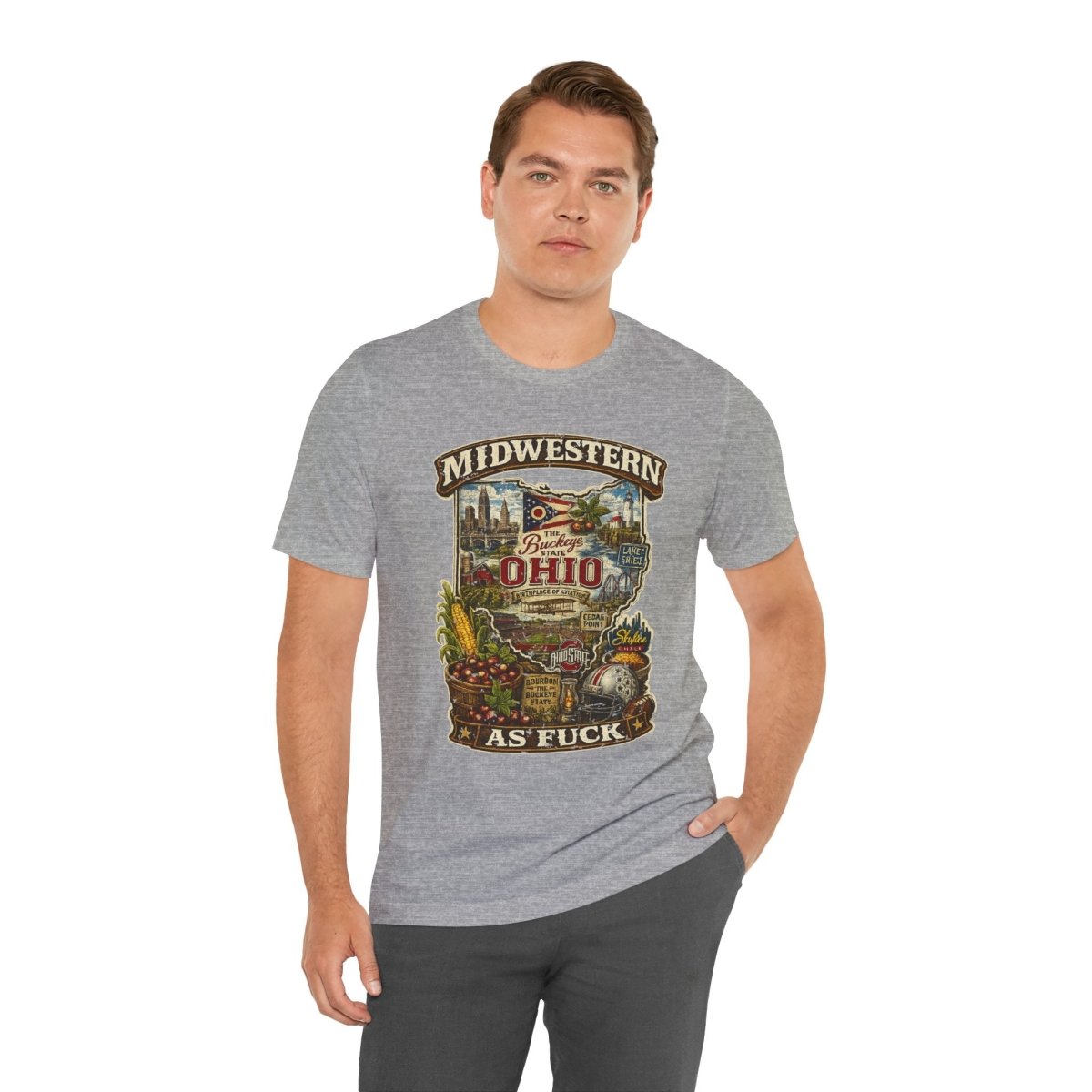 Ohio Midwestern As Fuck T-Shirt | Buckeye State Graphic Tee | Bella + Canvas 3001 | No Filter Collection - Anything AF