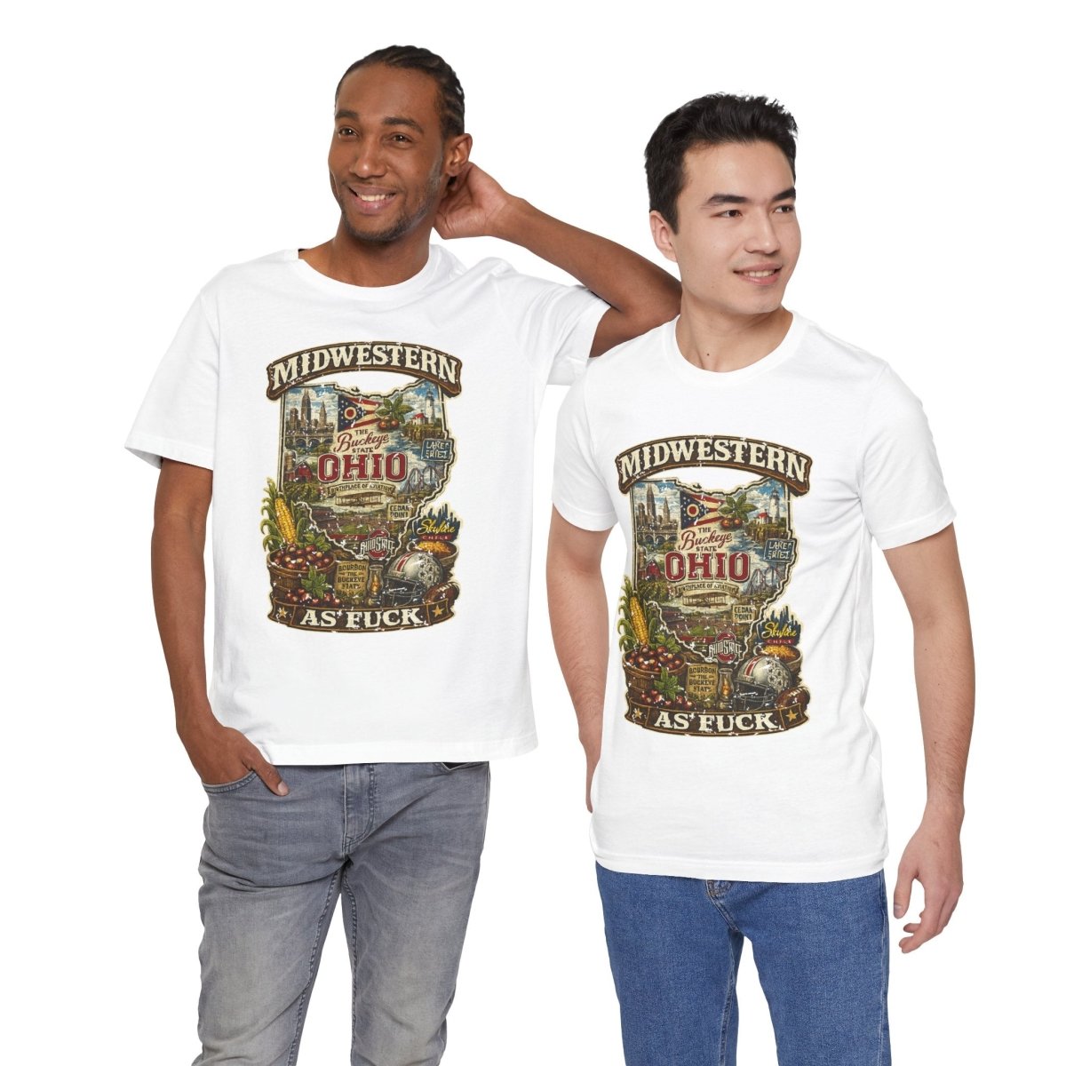 Ohio Midwestern As Fuck T-Shirt | Buckeye State Graphic Tee | Bella + Canvas 3001 | No Filter Collection - Anything AF
