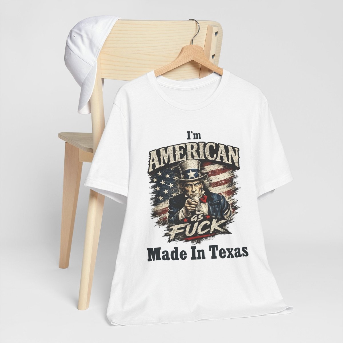 Personalized American As Fuck T-Shirt | Custom Uncle Sam Patriotic Shirt | Add Your Own Text | Bella + Canvas 3001 - Anything AF