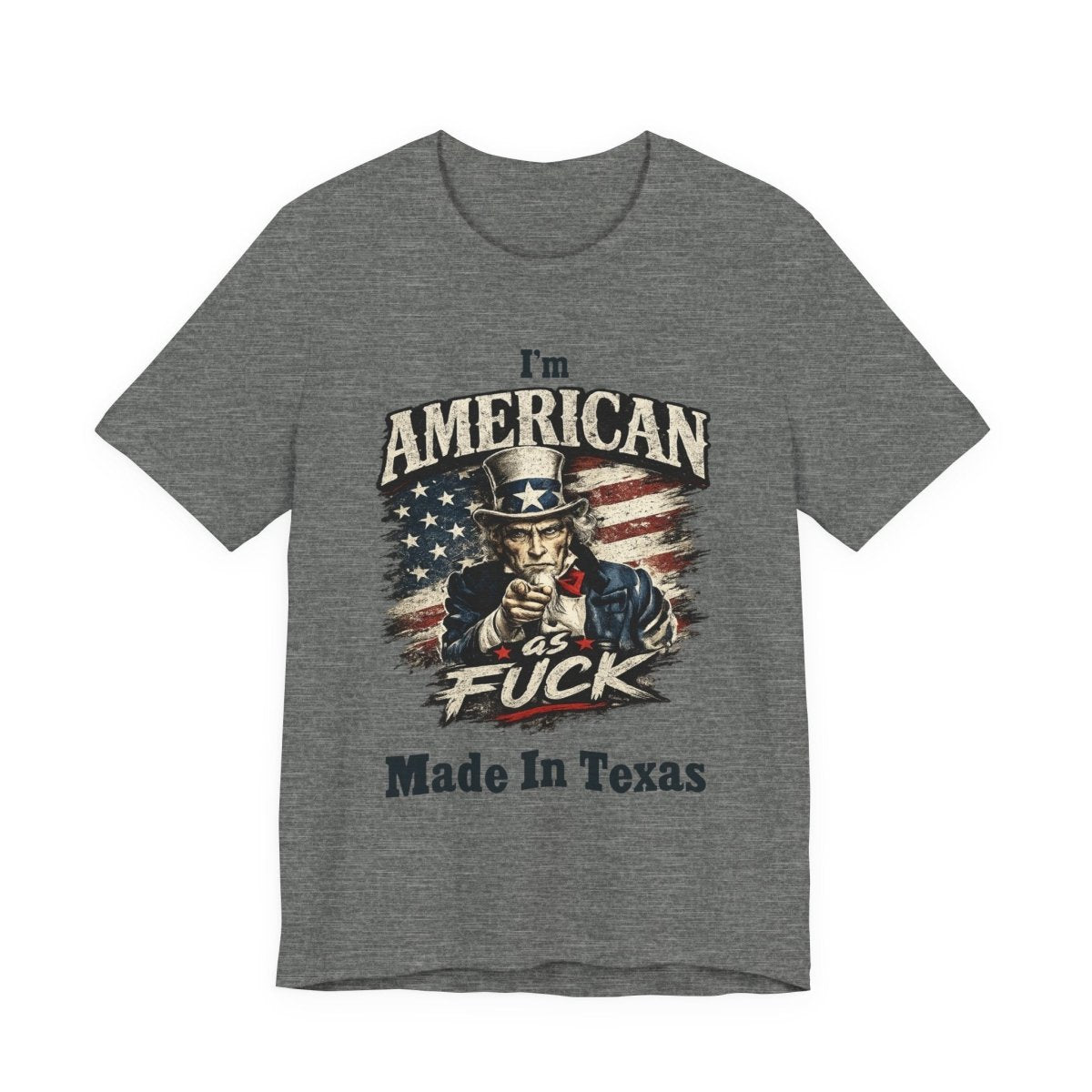 Personalized American As Fuck T-Shirt | Custom Uncle Sam Patriotic Shirt | Add Your Own Text | Bella + Canvas 3001 - Anything AF