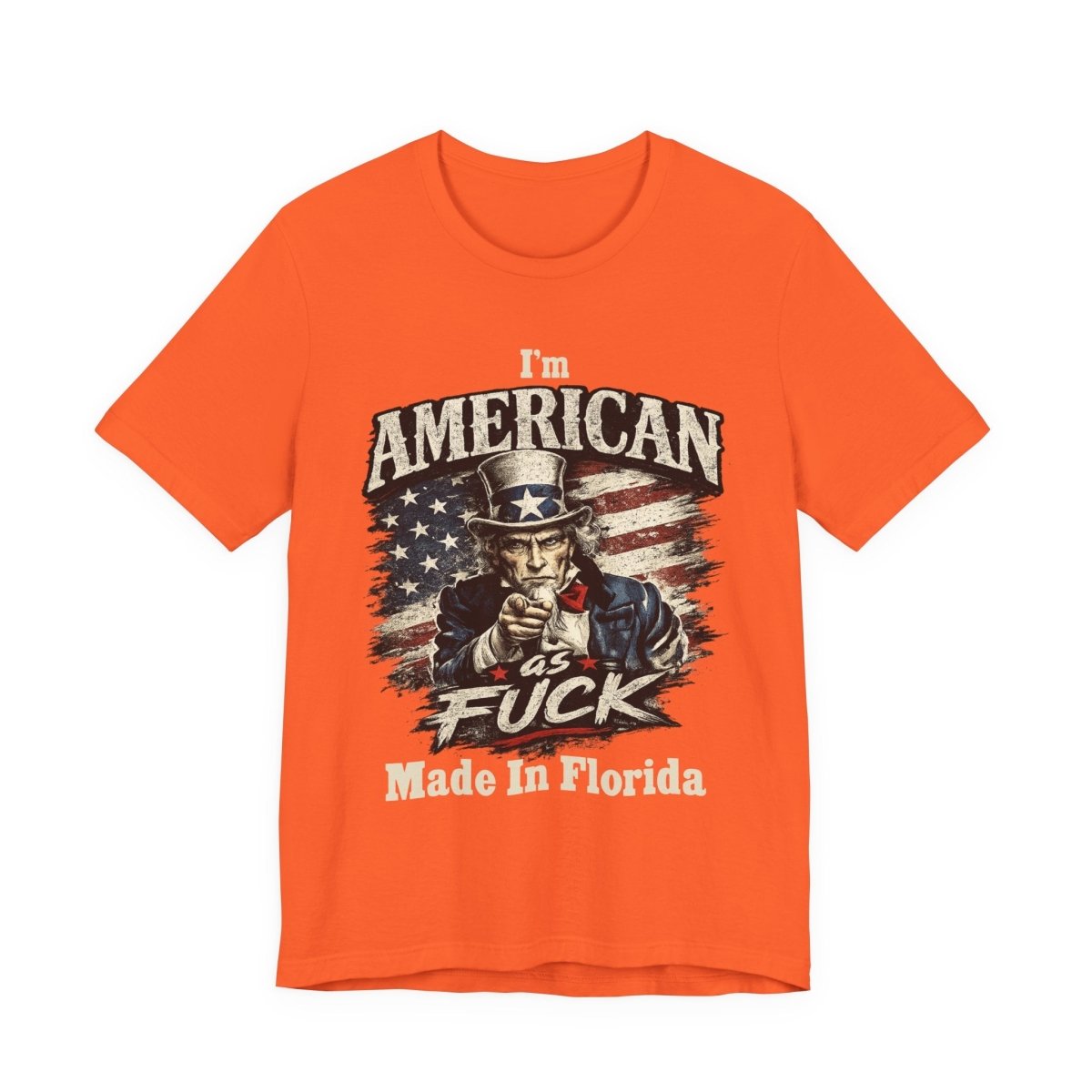 Personalized American As Fuck T-Shirt for Dark Colors | Custom Uncle Sam Patriotic Shirt | Add Your Own Text | No Filter Edition | Bella + Canvas 3001 - Anything AF