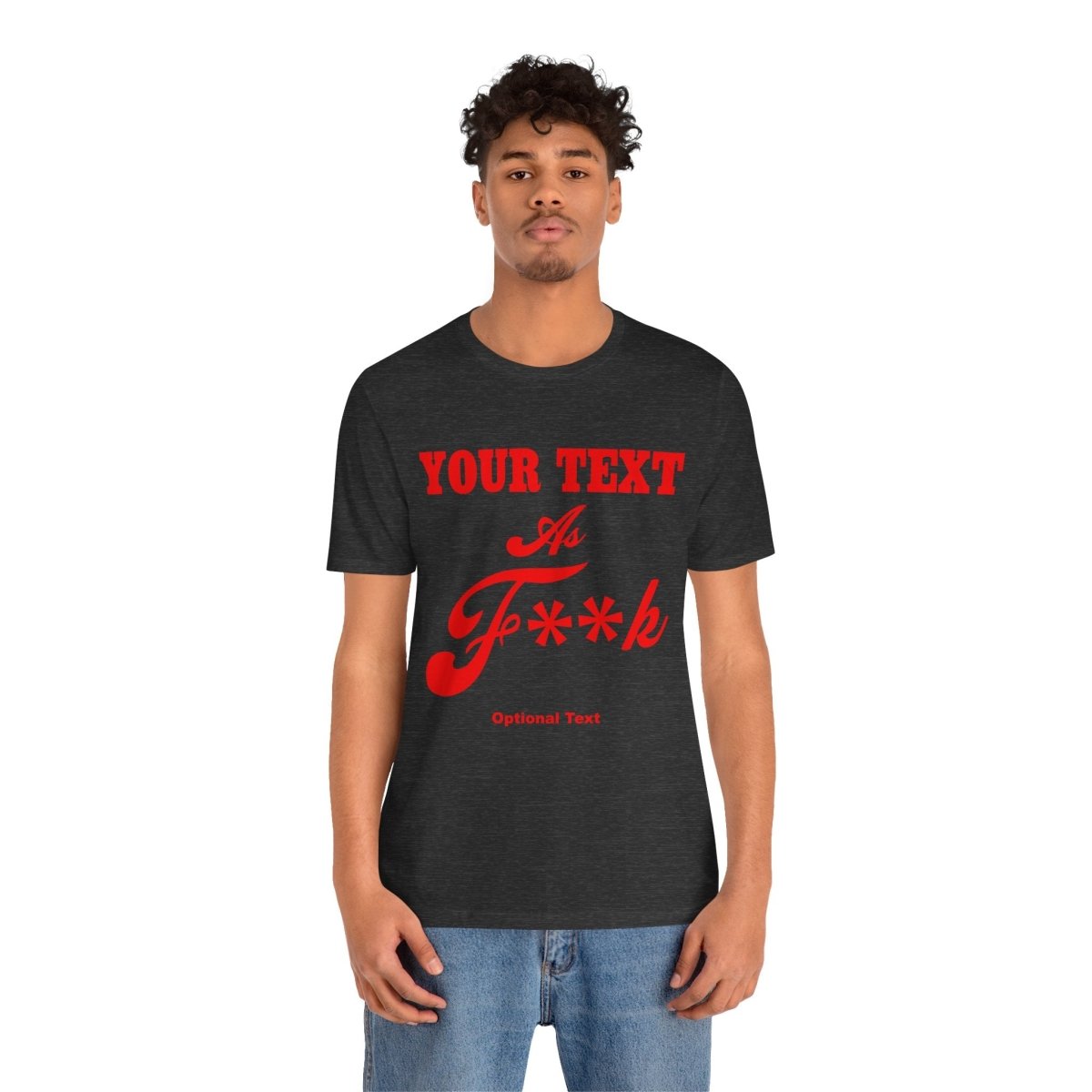 Personalized Anything AF Shirt | Custom As F**k T-Shirt PG-13 Version with Your Custom Text & Design in Red Print - Anything AF
