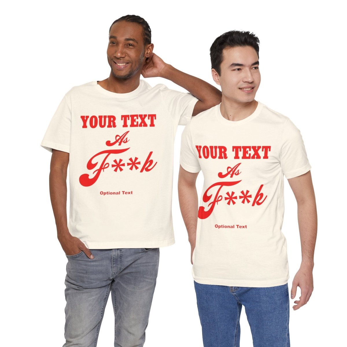 Personalized Anything AF Shirt | Custom As F**k T-Shirt PG-13 Version with Your Custom Text & Design in Red Print - Anything AF