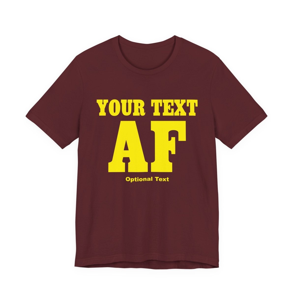 Personalized Anything AF Shirt | Personalized AF T-Shirt with Your Custom Text & Design in Yellow Print - Anything AF