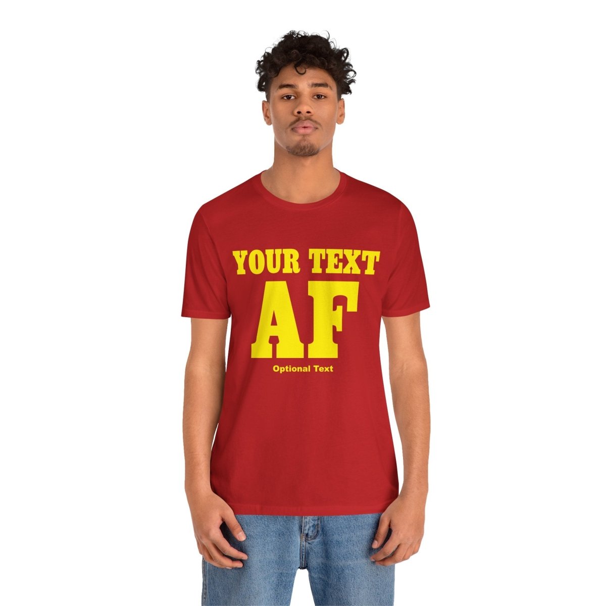 Personalized Anything AF Shirt | Personalized AF T-Shirt with Your Custom Text & Design in Yellow Print - Anything AF