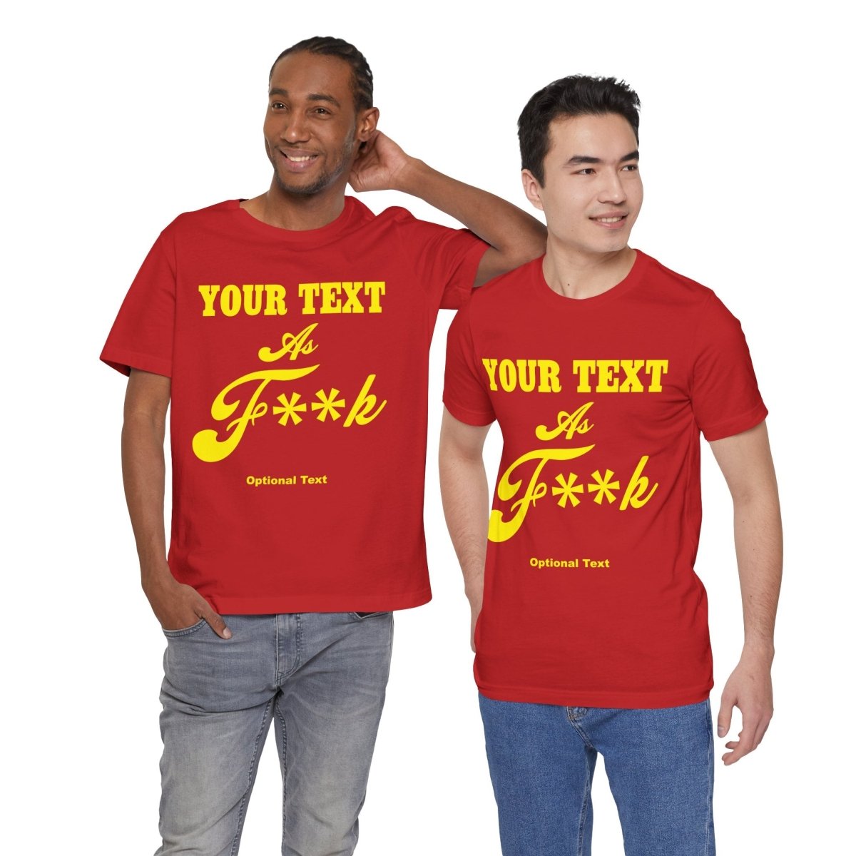 Personalized Anything As F**k Shirt | Personalized As Fuck PG-13 Version T-Shirt with Your Custom Text & Design in Yellow Print - Anything AF