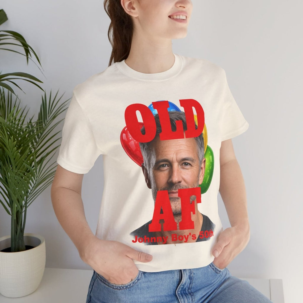 Personalized Birthday AF Shirt Light Colors – Custom Name & Age Birthday T-Shirt (PG Version) | Funny Custom AF Birthday Tee - Anything AF