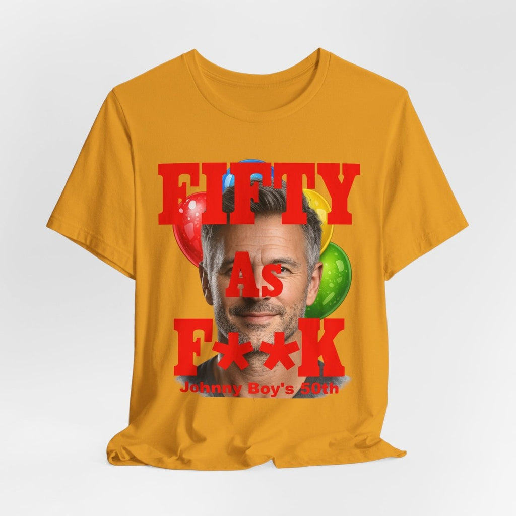 Personalized Birthday As F**k T=Shirt Red Print – Custom Name & Age Birthday T-Shirt (PG - 13 Version) | Funny Custom AF Birthday Tee - Anything AF