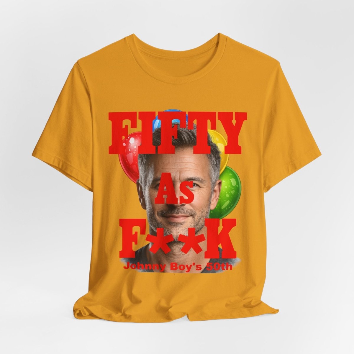 Personalized Birthday As F**k T=Shirt Red Print – Custom Name & Age Birthday T-Shirt (PG - 13 Version) | Funny Custom AF Birthday Tee - Anything AF