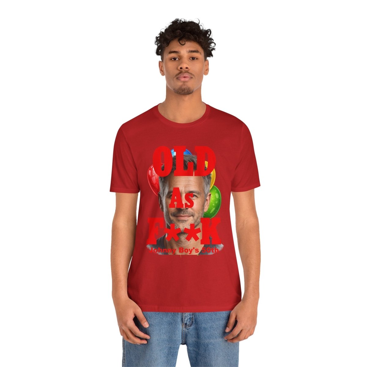 Personalized Birthday As F**k T=Shirt Red Print – Custom Name & Age Birthday T-Shirt (PG - 13 Version) | Funny Custom AF Birthday Tee - Anything AF