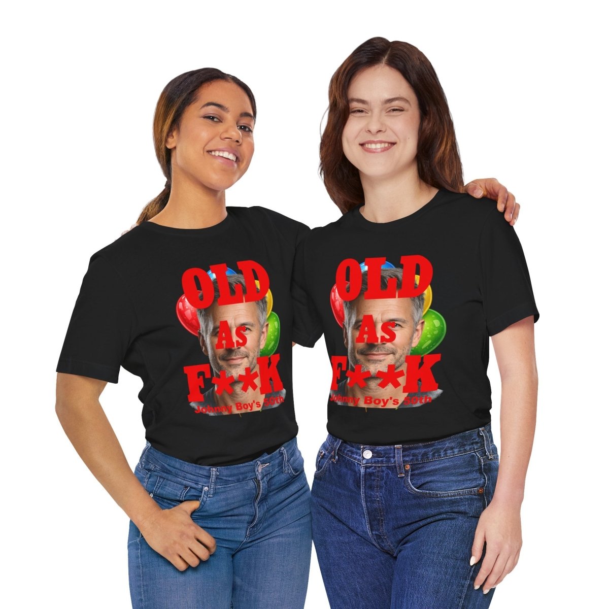 Personalized Birthday As F**k T=Shirt Red Print – Custom Name & Age Birthday T-Shirt (PG - 13 Version) | Funny Custom AF Birthday Tee - Anything AF