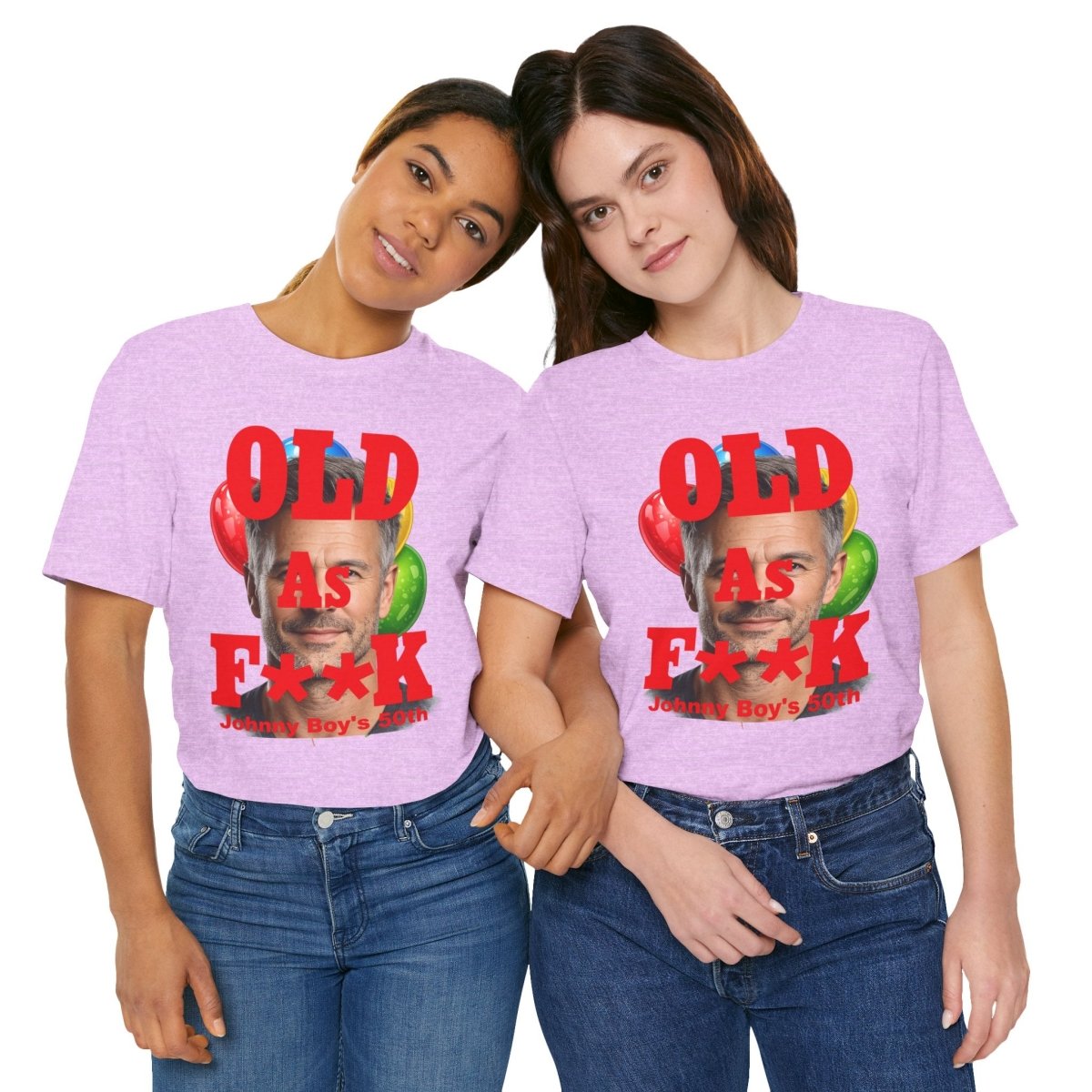 Personalized Birthday As F**k T=Shirt Red Print – Custom Name & Age Birthday T-Shirt (PG - 13 Version) | Funny Custom AF Birthday Tee - Anything AF