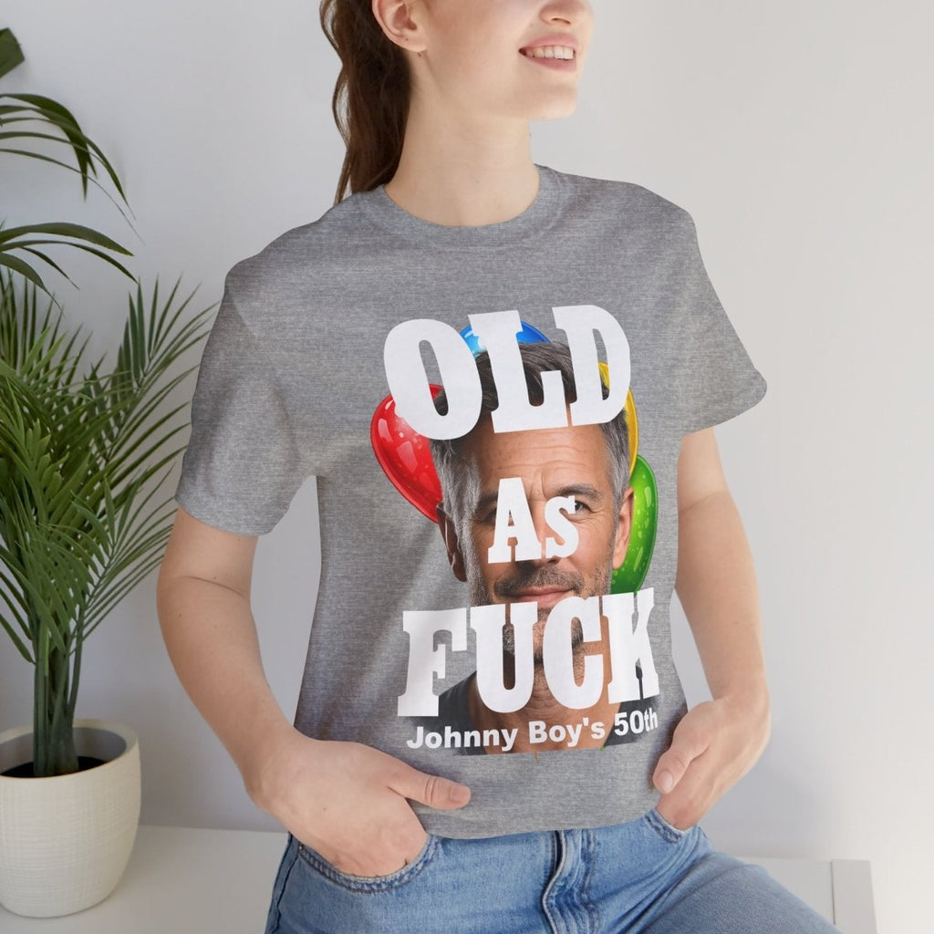 Personalized Birthday As Fuck T=Shirt Red Print – Custom Name & Age Birthday T-Shirt (NSFW Version) | Funny Custom AF Birthday Tee - Anything AF