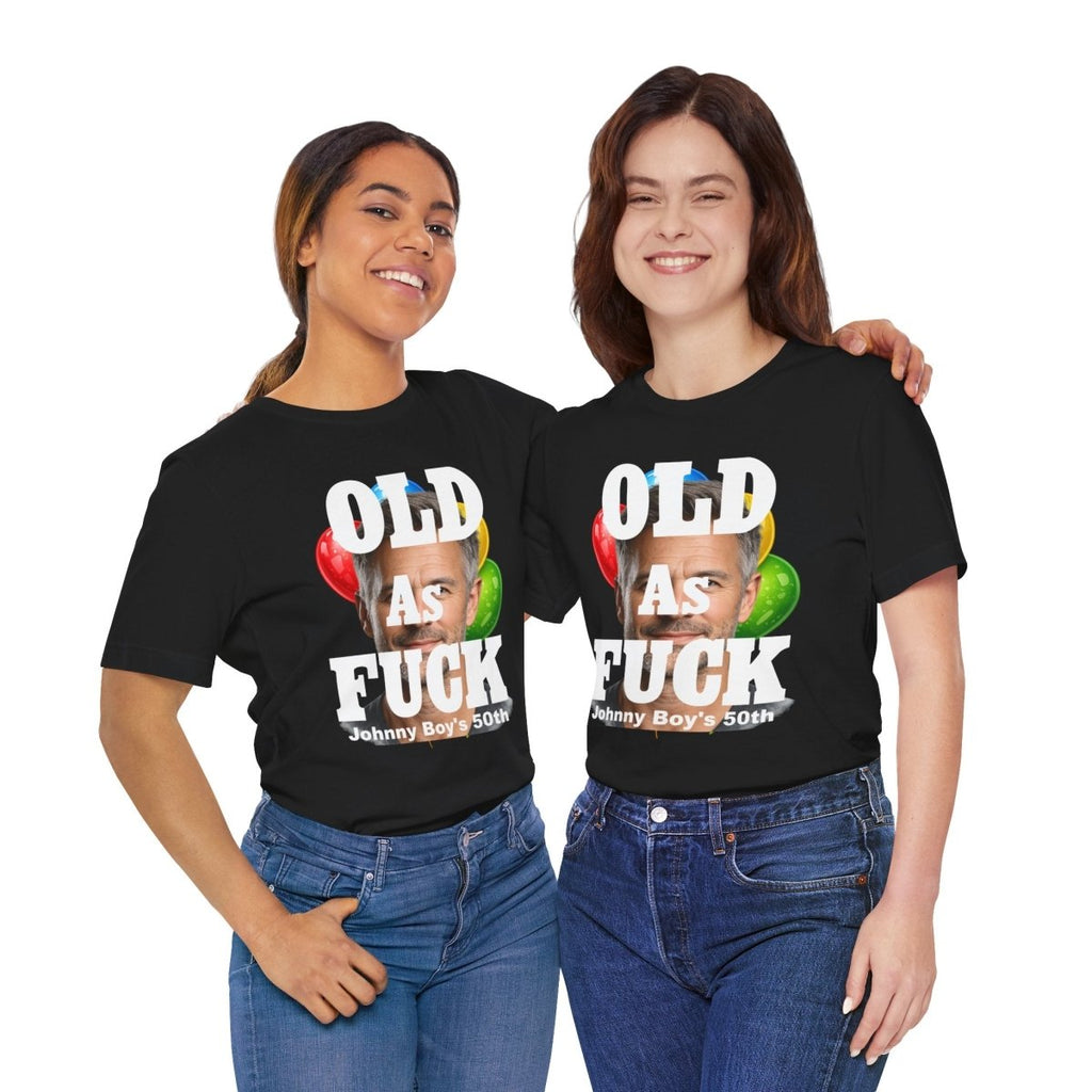 Personalized Birthday As Fuck T=Shirt Red Print – Custom Name & Age Birthday T-Shirt (NSFW Version) | Funny Custom AF Birthday Tee - Anything AF