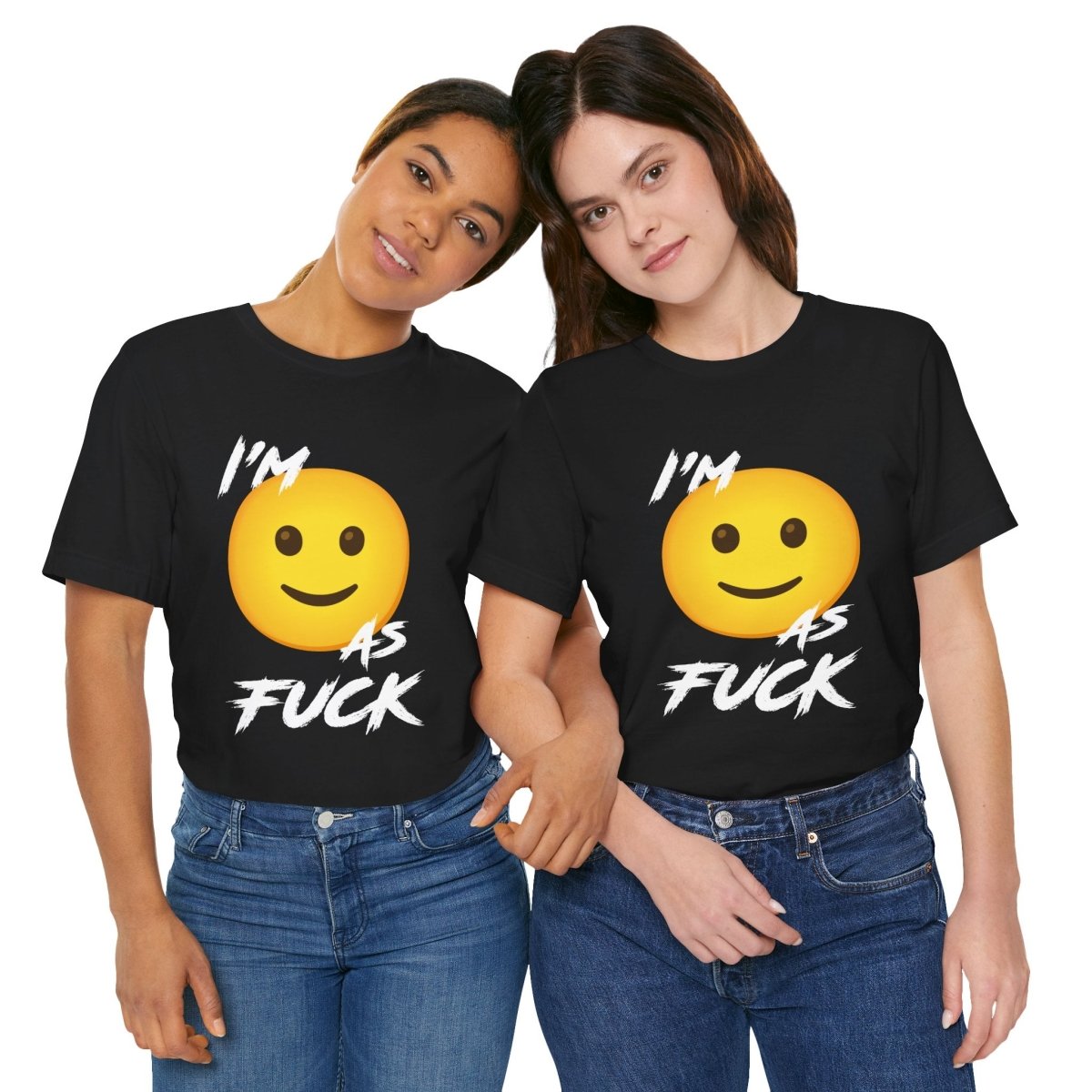 Personalized Happy As Fuck T-Shirt | Custom Emoji Graphic Tee - Anything AF