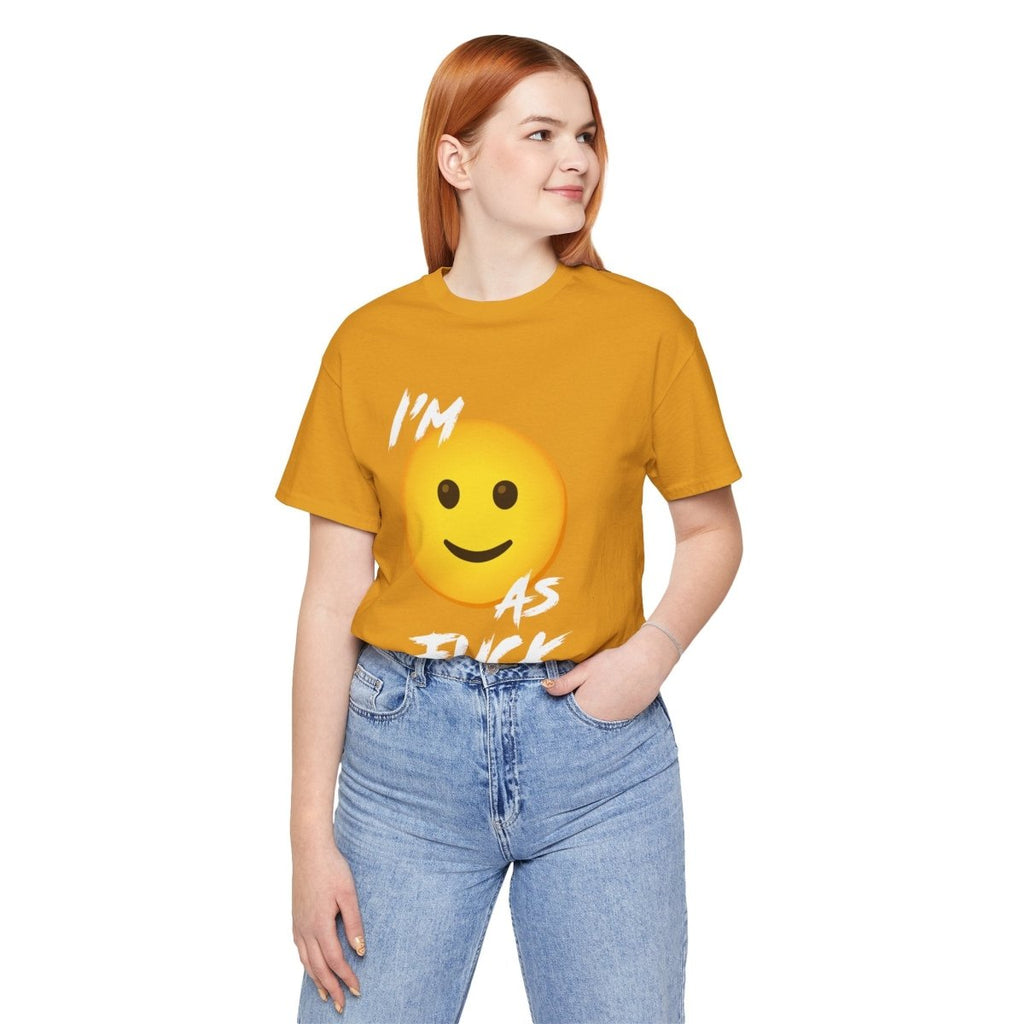 Personalized Happy As Fuck T-Shirt | Custom Emoji Graphic Tee - Anything AF