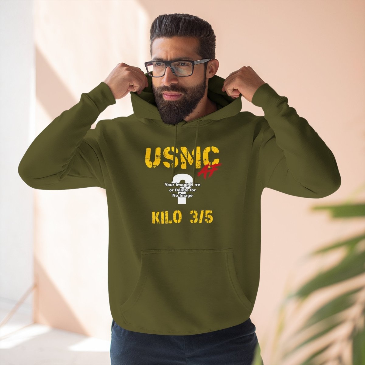Personalized USMC Marine Corps Hoodie – Custom Photo & Text Marine Veteran Sweatshirt – Fully Customizable Military Hoodie - Anything AF