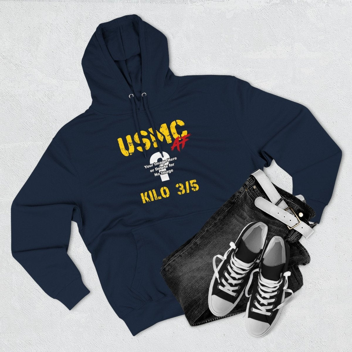 Personalized USMC Marine Corps Hoodie – Custom Photo & Text Marine Veteran Sweatshirt – Fully Customizable Military Hoodie - Anything AF