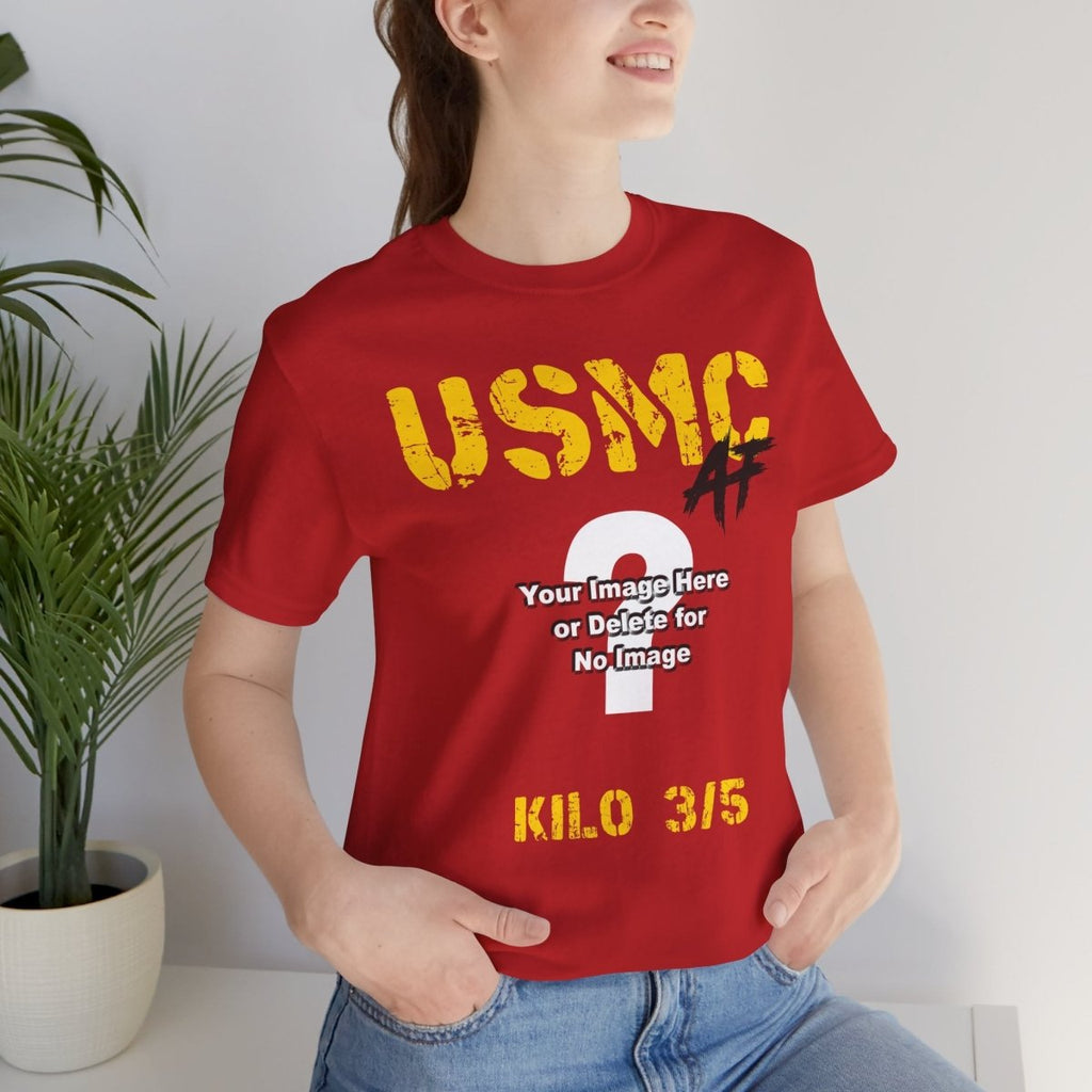 Personalized USMC Marine Corps T-Shirt – Custom Photo, Name, Unit, MOS & Text – Create Your Own Marine Veteran Shirt - Anything AF