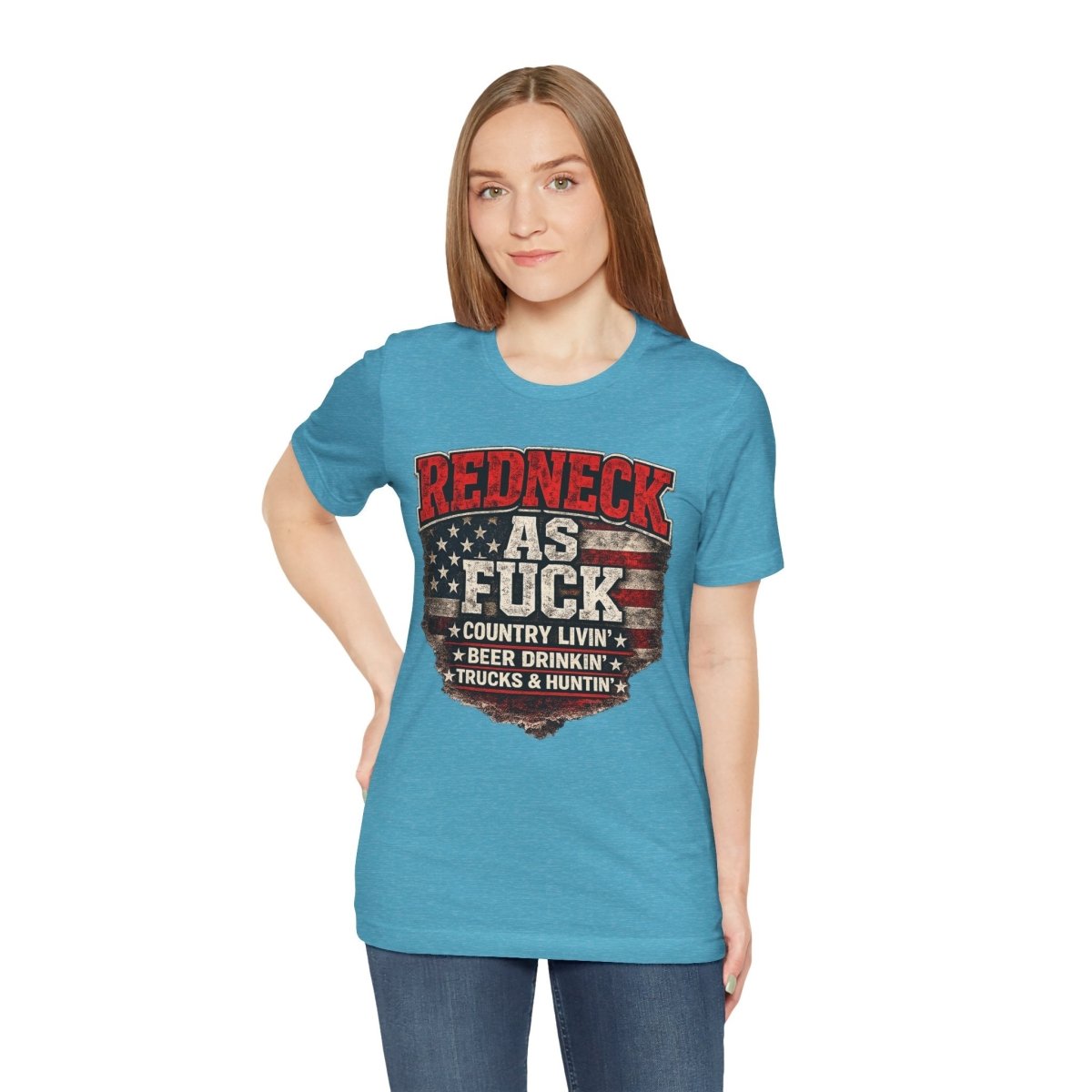 Redneck As Fuck T-Shirt | American Flag Country Pride Graphic Tee - Anything AF