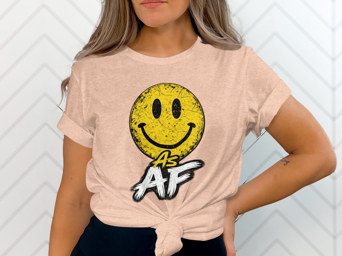 Smiley AF Edition Distressed Emoji T-Shirt - Anything AF