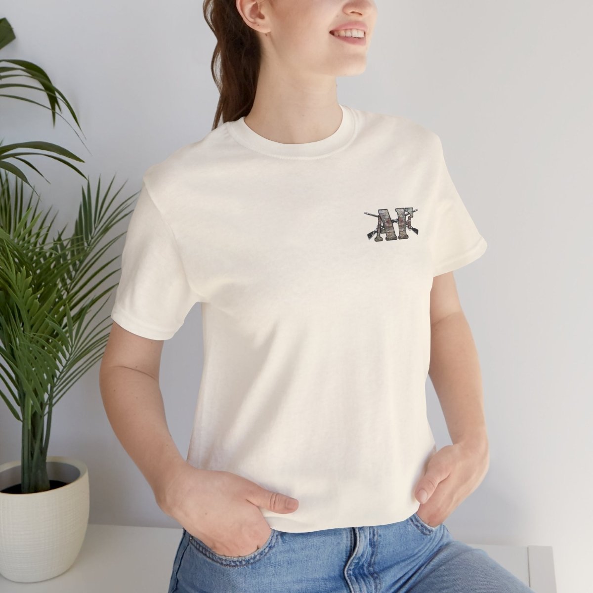U.S. Army AF Shirt | OCP Camo Front & Back Print Army As Fuck Military T-Shirt with Crossed Rifles - Anything AF