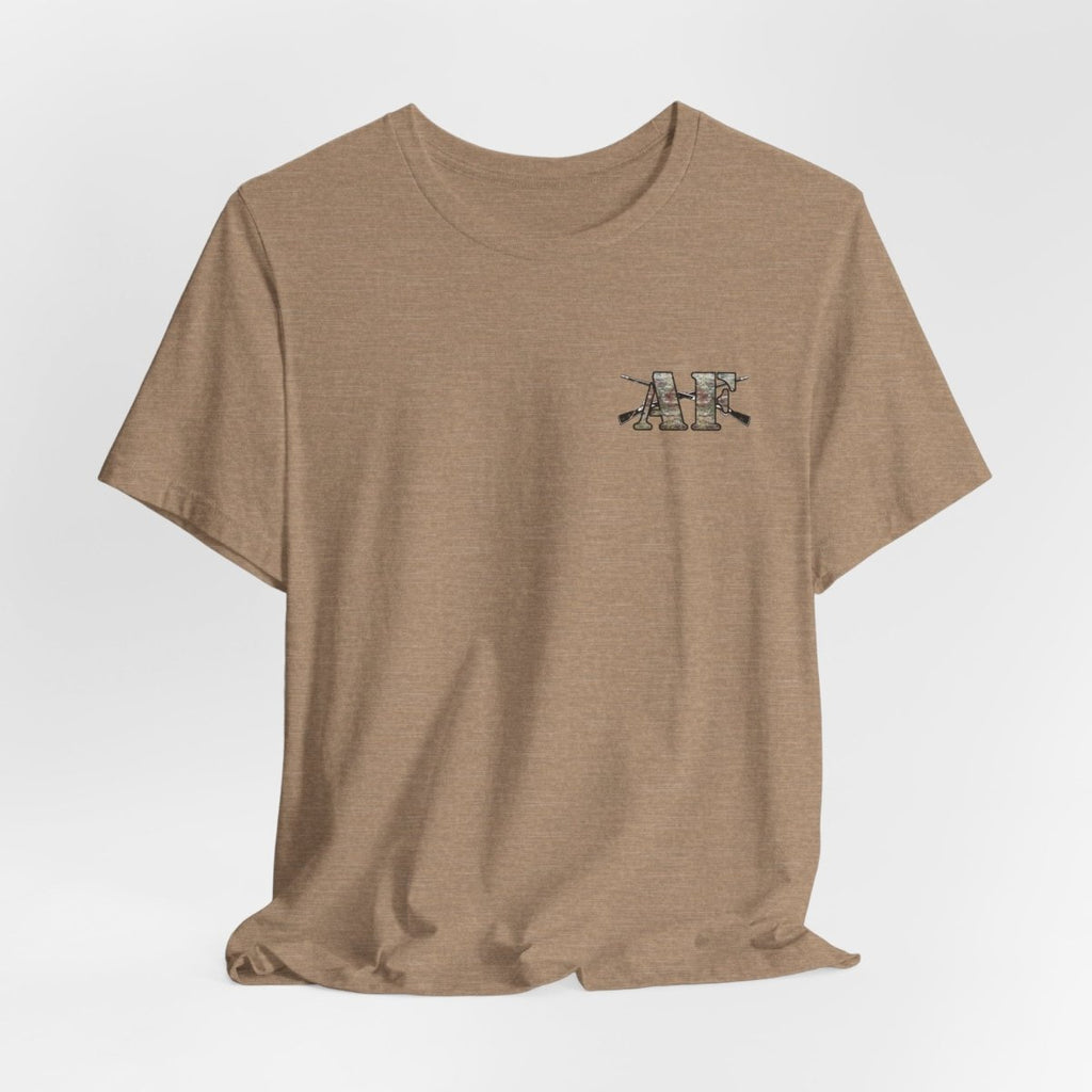 U.S. Army AF Shirt | OCP Camo Front & Back Print Army As Fuck Military T-Shirt with Crossed Rifles - Anything AF