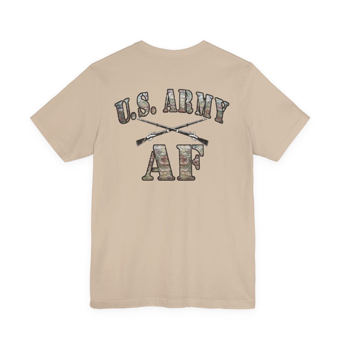 U.S. Army AF Shirt | OCP Camo Front & Back Print Army As Fuck Military T-Shirt with Crossed Rifles - Anything AF