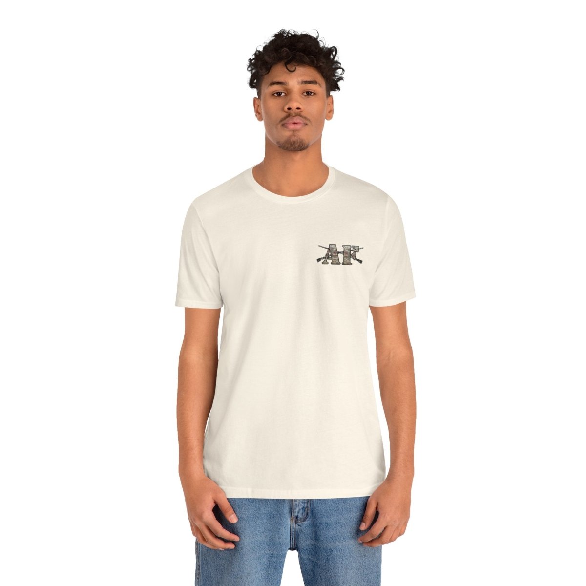 U.S. Army AF Shirt | OCP Camo Front & Back Print Army As Fuck Military T-Shirt with Crossed Rifles - Anything AF