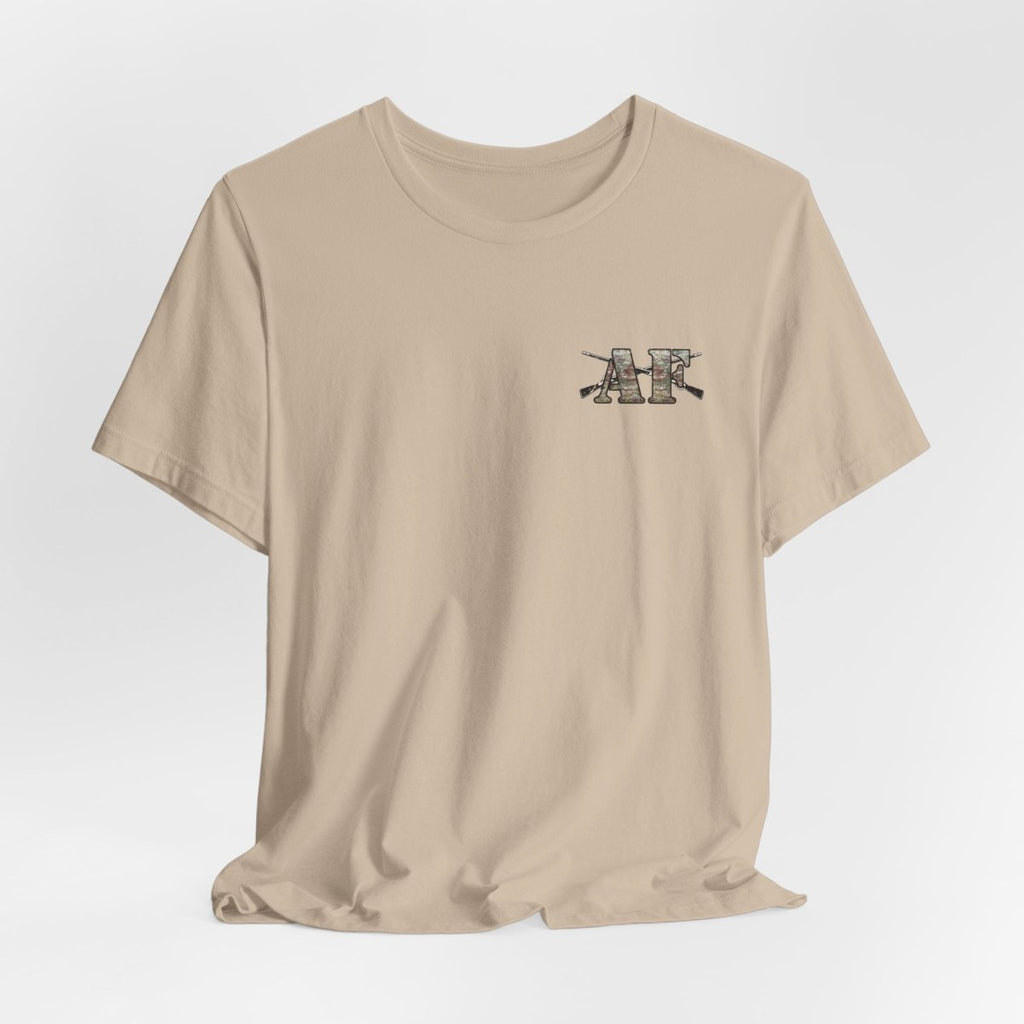 U.S. Army AF Shirt | OCP Camo Front & Back Print Army As Fuck Military T-Shirt with Crossed Rifles - Anything AF