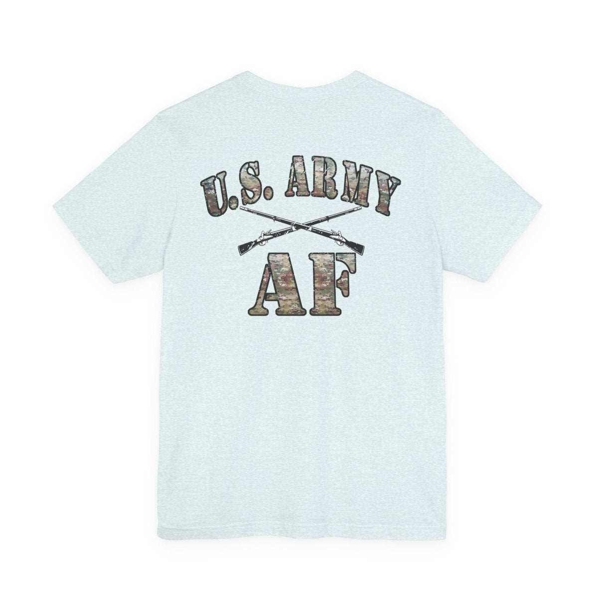U.S. Army AF Shirt | OCP Camo Front & Back Print Army As Fuck Military T-Shirt with Crossed Rifles - Anything AF