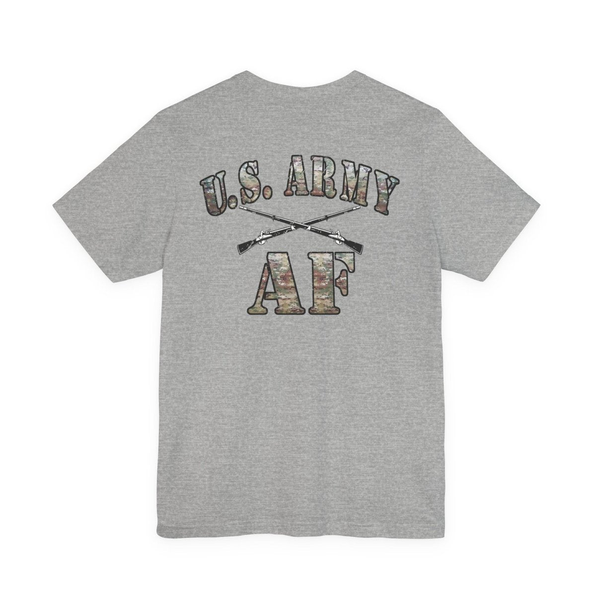 U.S. Army AF Shirt | OCP Camo Front & Back Print Army As Fuck Military T-Shirt with Crossed Rifles - Anything AF