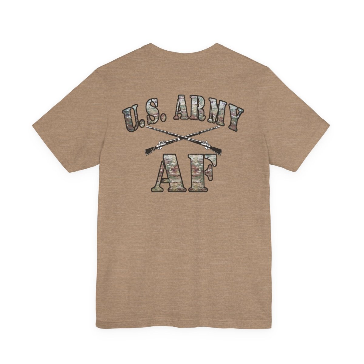 U.S. Army AF Shirt | OCP Camo Front & Back Print Army As Fuck Military T-Shirt with Crossed Rifles - Anything AF