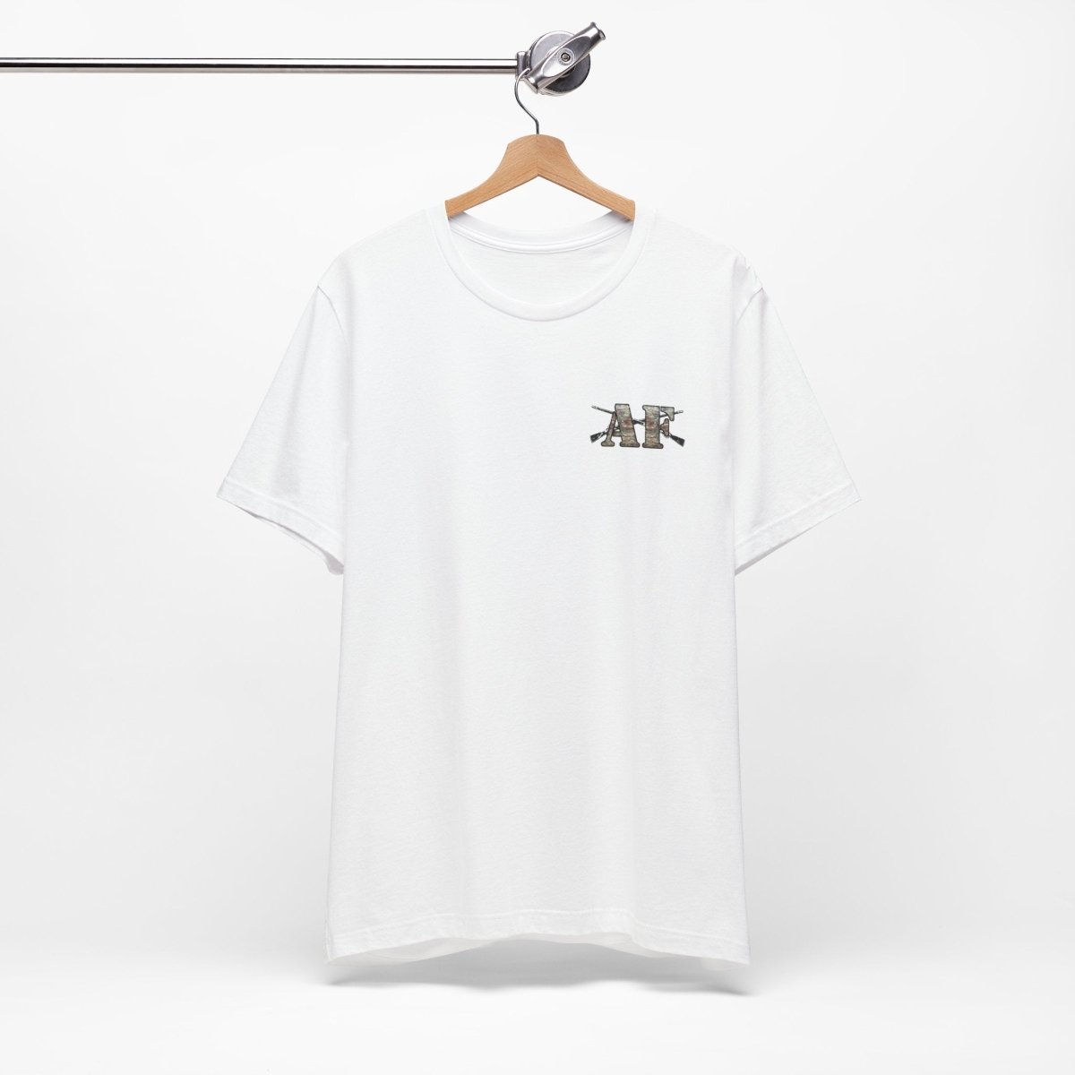 U.S. Army AF Shirt | OCP Camo Front & Back Print Army As Fuck Military T-Shirt with Crossed Rifles - Anything AF