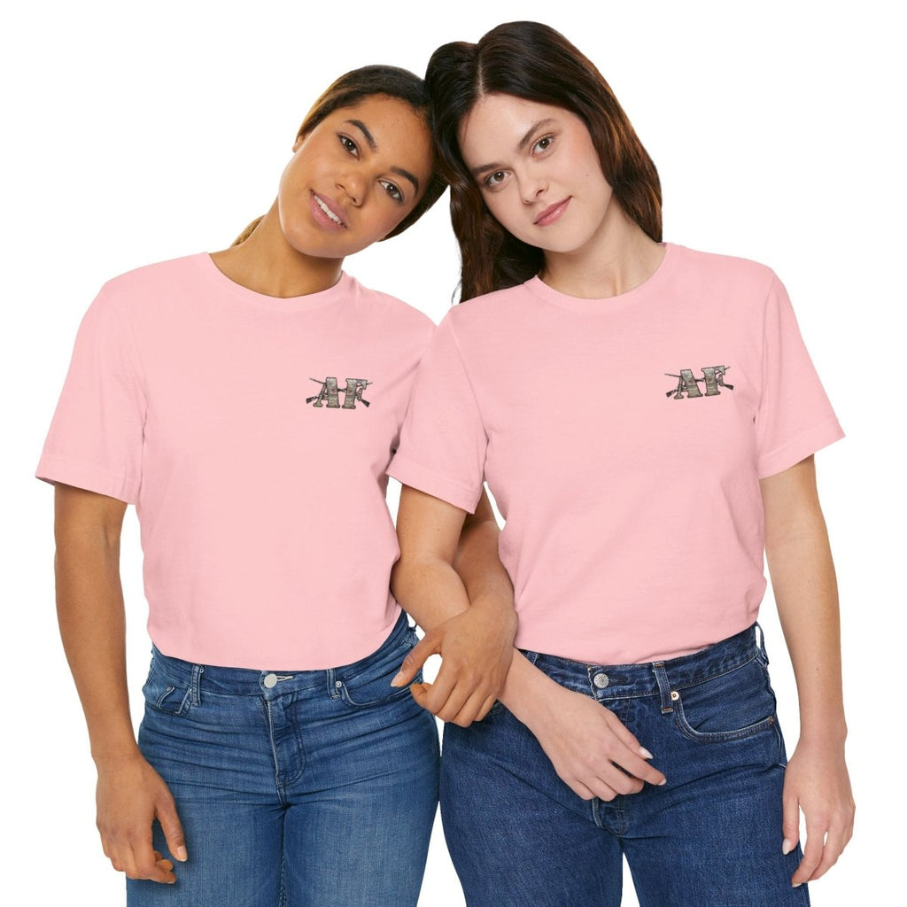 U.S. Army AF Shirt | OCP Camo Front & Back Print Army As Fuck Military T-Shirt with Crossed Rifles - Anything AF