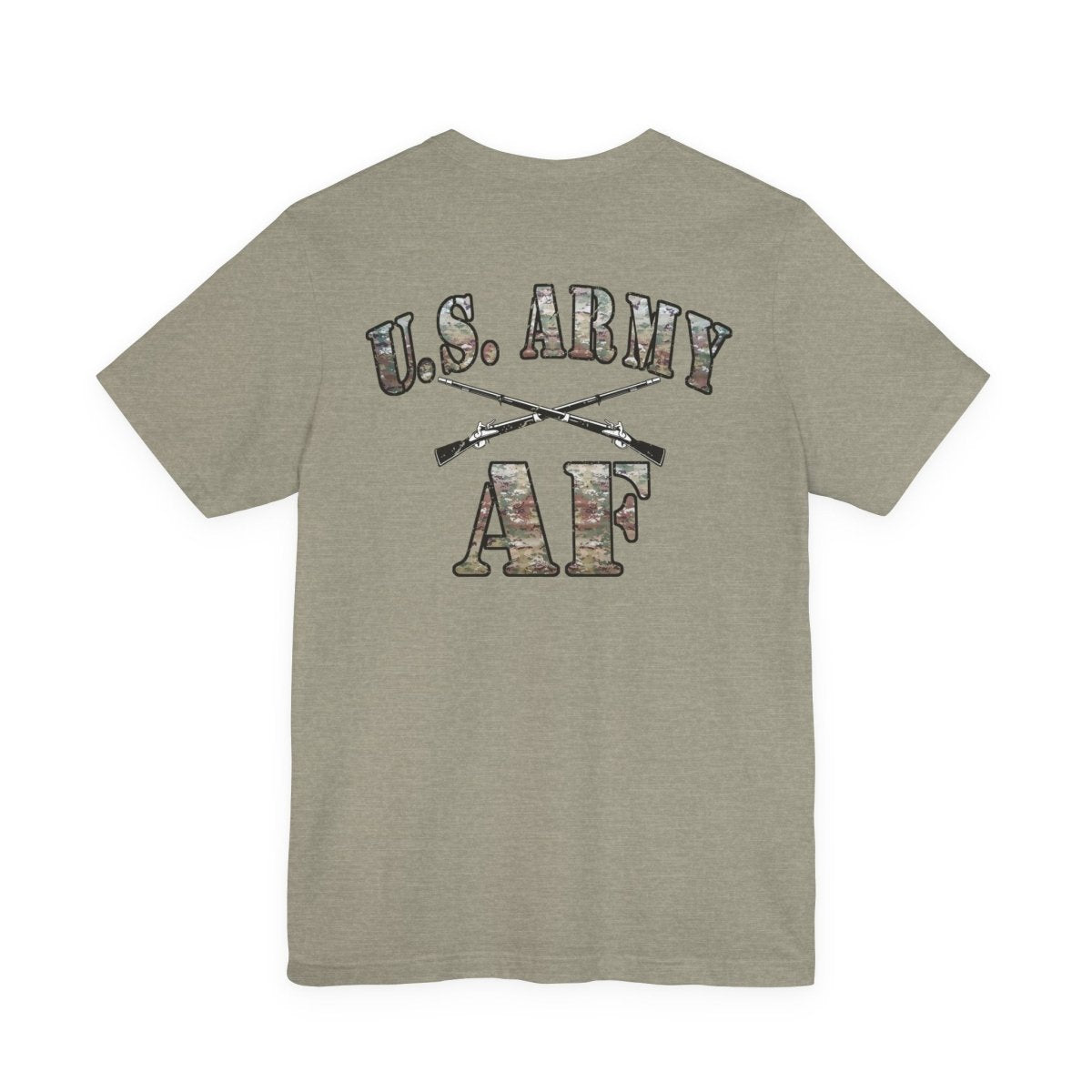 U.S. Army AF Shirt | OCP Camo Front & Back Print Army As Fuck Military T-Shirt with Crossed Rifles - Anything AF