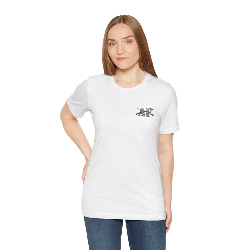 U.S. Army AF Shirt | OCP Camo Front & Back Print Army As Fuck Military T-Shirt with Crossed Rifles - Anything AF
